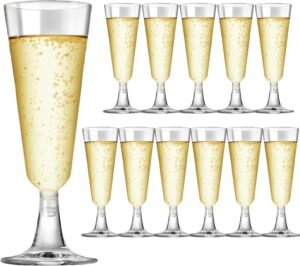 Champagne Flutes Plastic,25 Pack Wine Glasses,Disposable Champagne Glasses,5 Oz Clear Shot Cups,New Year Christmas Party Wedding Birthday Drinking Beer Water Dessert Cocktail Cups Bulk
