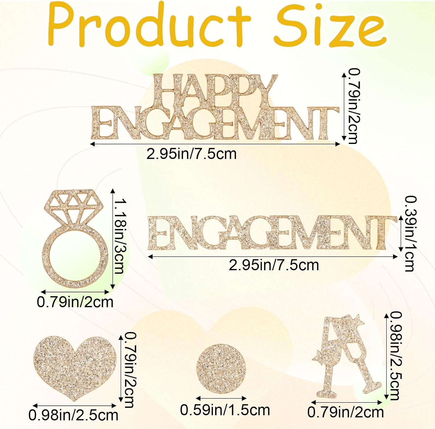 Wholesale 150pcs 4 Styles Glitter Gold Engagement Confetti Diamond Ring Heart Wedding Table Scatter Bachelorette Bridal Shower Party Decorations Supplier