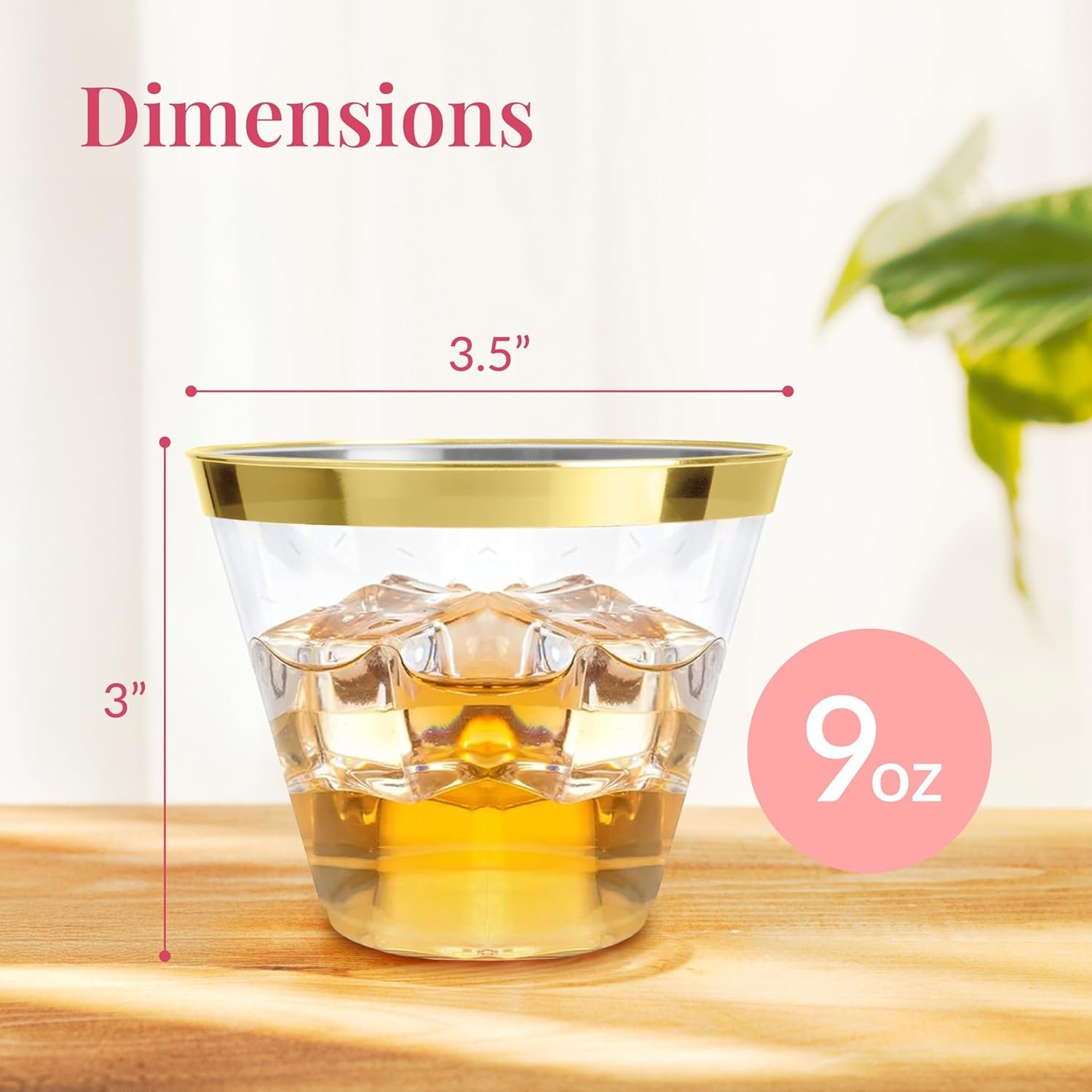 Wholesale 100-Pack 9oz Gold Rimmed Disposable Plastic Wine Glasses for Charcuterie Weddings Parties Events Elegant Cocktail Cups for Champagne Martini Mocktails Supplier