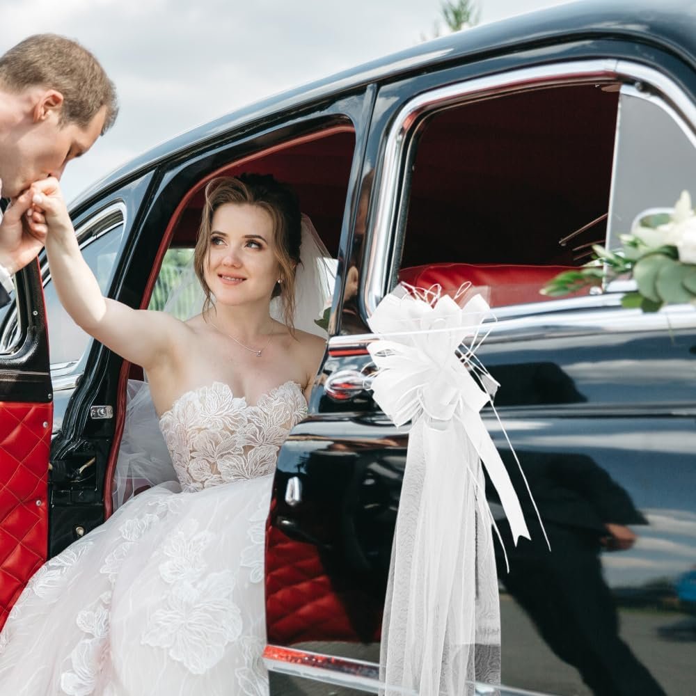 Wholesale 8pcs Large Wedding Pew Bows with Long Tulle Tails for Church Chair Aisle Car Decorations Big Bows Bridal Shower Reception Birthday Anniversary White Supplier Wholesale 8pcs Large Wedding Pew Bows with Long Tulle Tails for Church Chair Aisle Car Decorations Big Bows Bridal Shower Reception Birthday Anniversary White Supplier