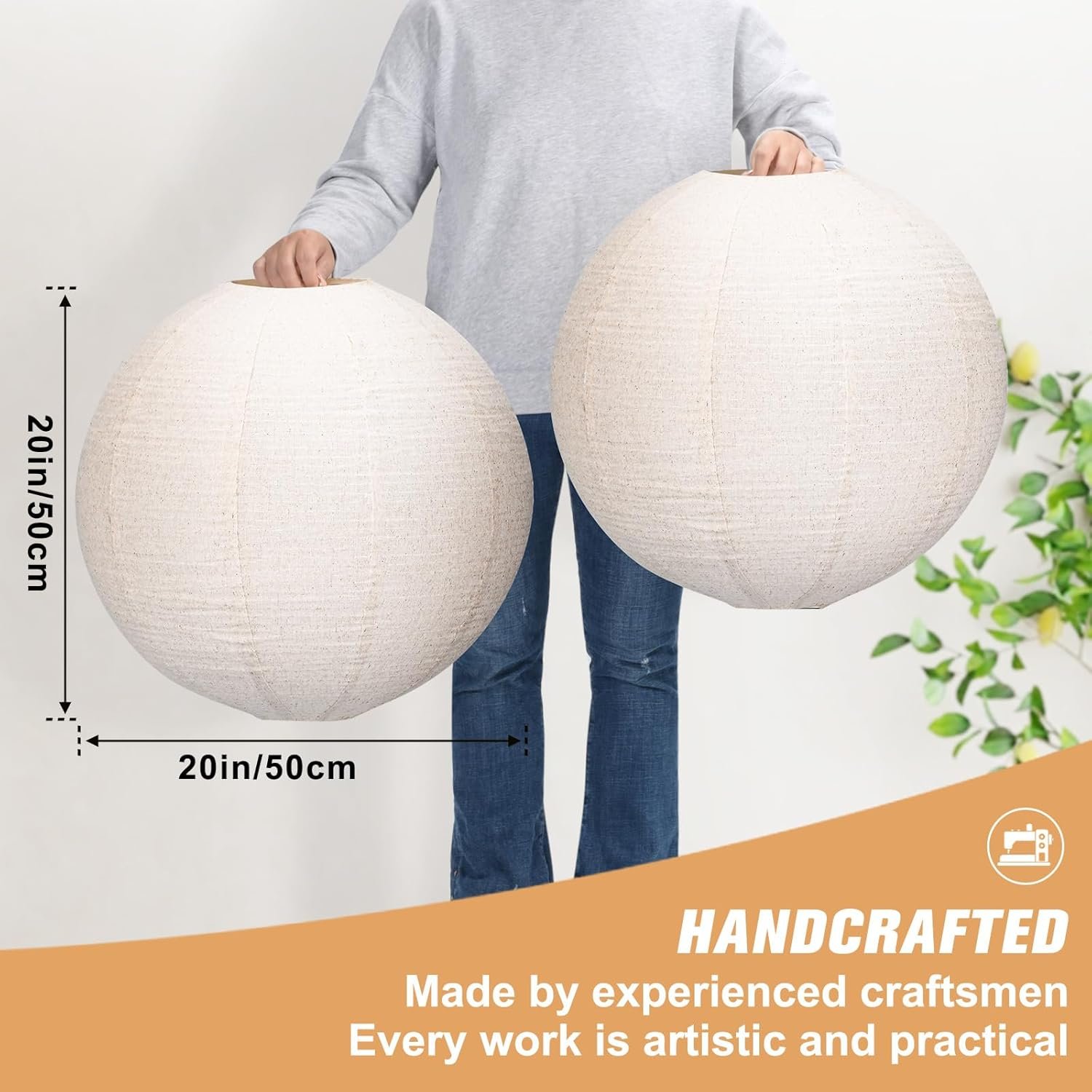 Wholesale Large 20 Inch Round Linen Hanging Pendant Lamp Shade Handmade Minimalist Decor Replaces Paper Lanterns for Living Room Hallway Bedroom Kitchen Supplier Wholesale Large 20 Inch Round Linen Hanging Pendant Lamp Shade Handmade Minimalist Decor Replaces Paper Lanterns for Living Room Hallway Bedroom Kitchen Supplier