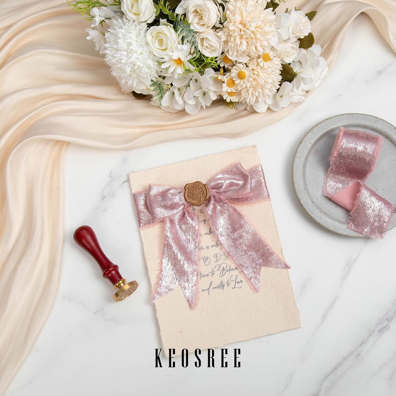 Wholesale Multicolor Silk Chiffon Frayed Shimmery Ribbon for Bridal Bouquets Christmas Gift Wrapping Wedding Decor Invitations 1.5