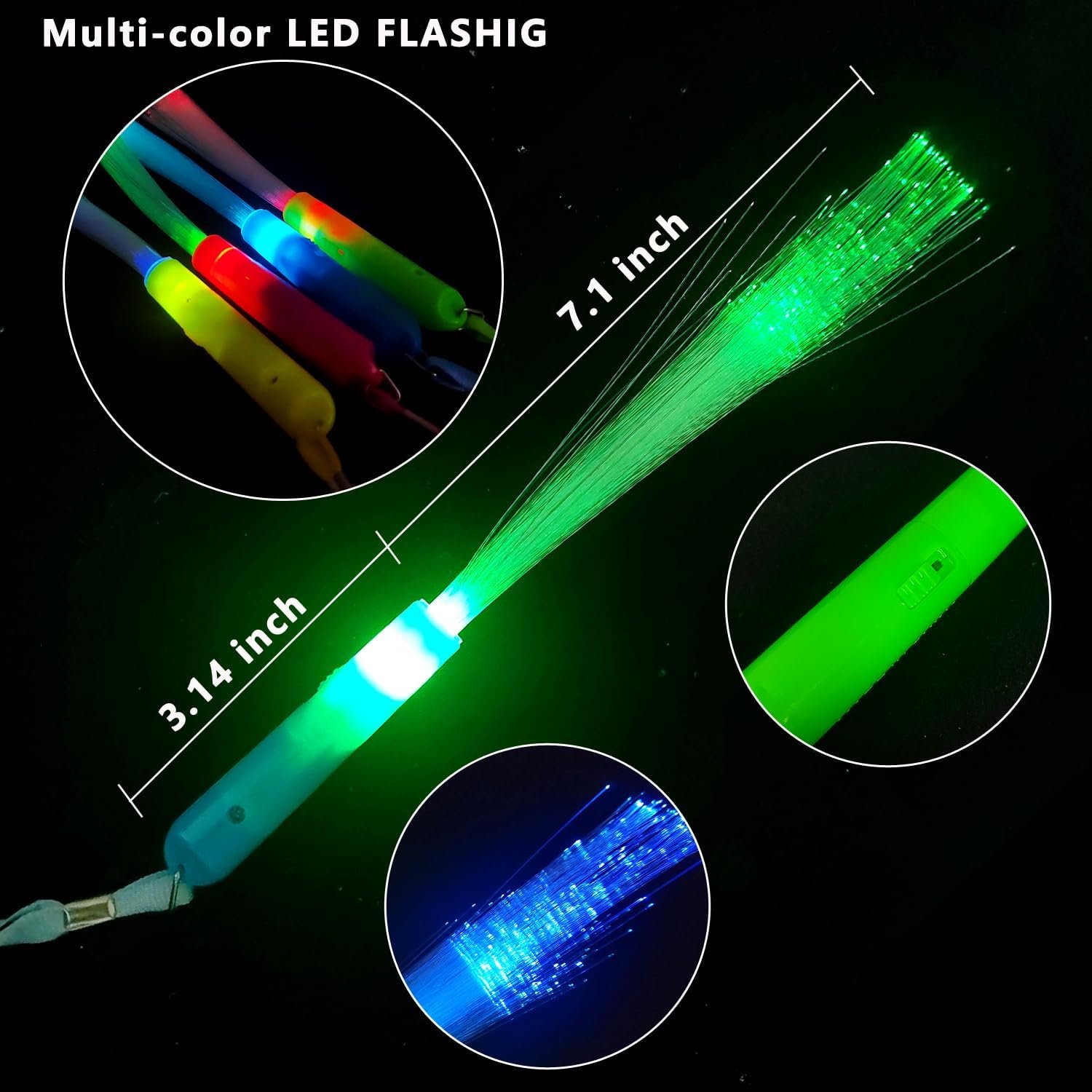 Wholesale Glow Fiber Optic Wands Halloween Glow Sticks Bulk Party Pack Glow in the Dark Party Supplies Favor Flashing Light Up Sticks for Birthday Holiday Wedding Halloween Christmas (25 Pack) Supplier