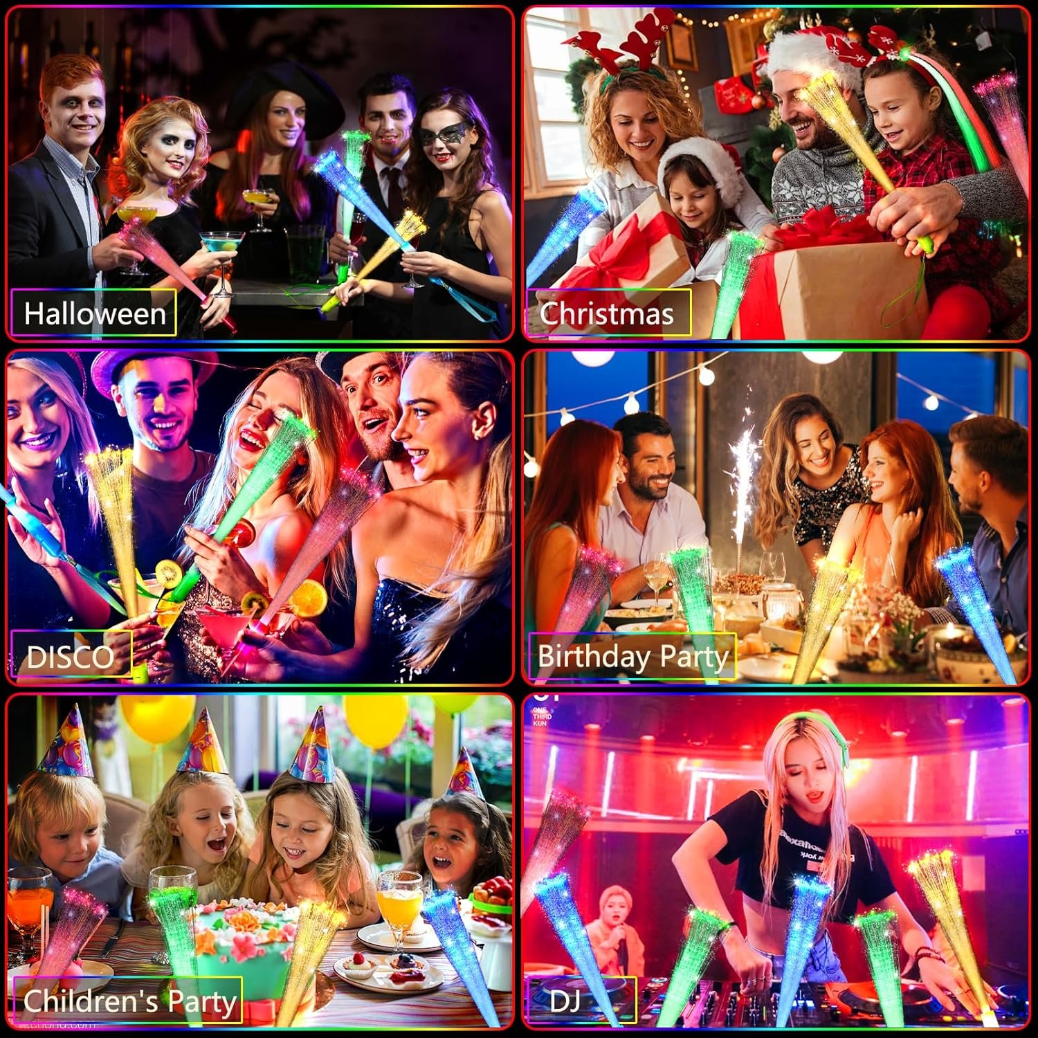 Wholesale Glow Fiber Optic Wands Halloween Glow Sticks Bulk Party Pack Glow in the Dark Party Supplies Favor Flashing Light Up Sticks for Birthday Holiday Wedding Halloween Christmas (25 Pack) Supplier