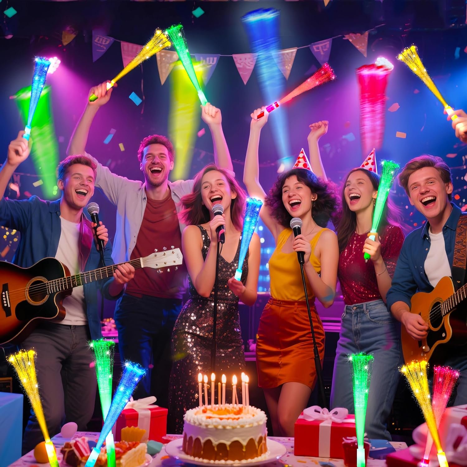 Wholesale Glow Fiber Optic Wands Halloween Glow Sticks Bulk Party Pack Glow in the Dark Party Supplies Favor Flashing Light Up Sticks for Birthday Holiday Wedding Halloween Christmas (25 Pack) Supplier