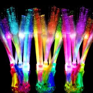 OceanWings Glow Fiber Optic Wands,Halloween Glow Sticks Bulk Party Pack,Glow in the dark Party Supplies Favor Flashing Light Up Sticks for Birthday Holiday Party Wedding Halloween Christmas(25)