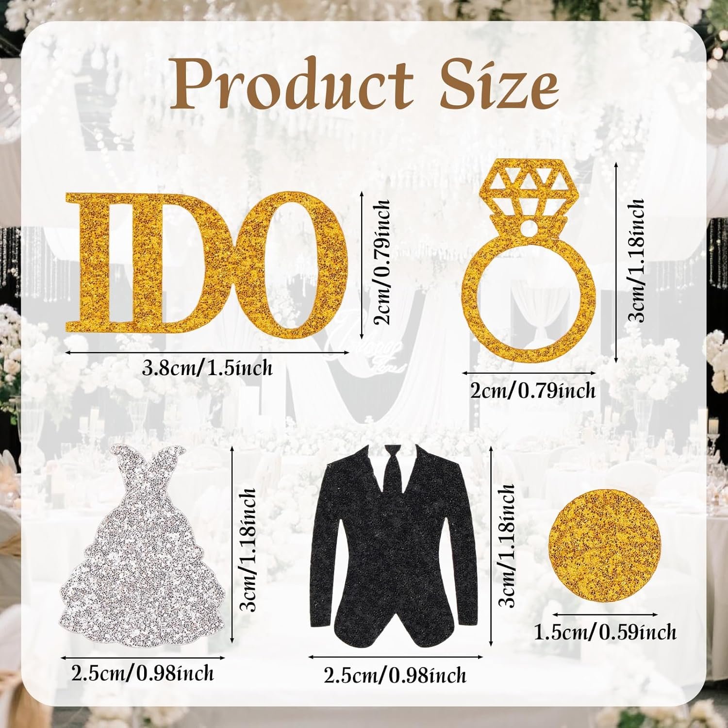 Wholesale 150pcs Gold Glitter Paper Confetti Diamond Ring I Do Wedding Engagement Party Decoration for Bridal Shower Bachelor Party Supplier