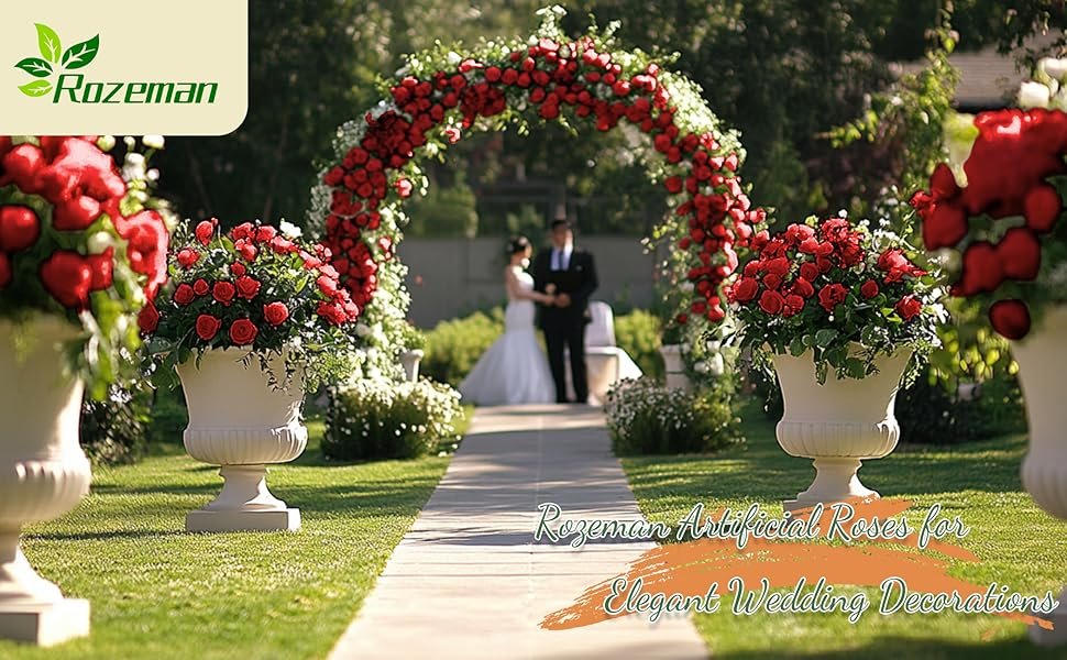 Wholesale 50 PCS Realistic Silk Artificial Red Roses with Stems Bulk Faux Flowers for Wedding Decoration Anniversary Bridal Bouquet DIY Floral Arrangement Romantic Home Decor Gifts Supplier