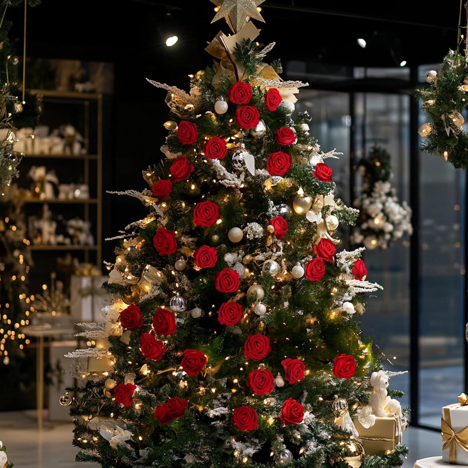 Wholesale 50 PCS Realistic Silk Artificial Red Roses with Stems Bulk Faux Flowers for Wedding Decoration Anniversary Bridal Bouquet DIY Floral Arrangement Romantic Home Decor Gifts Supplier