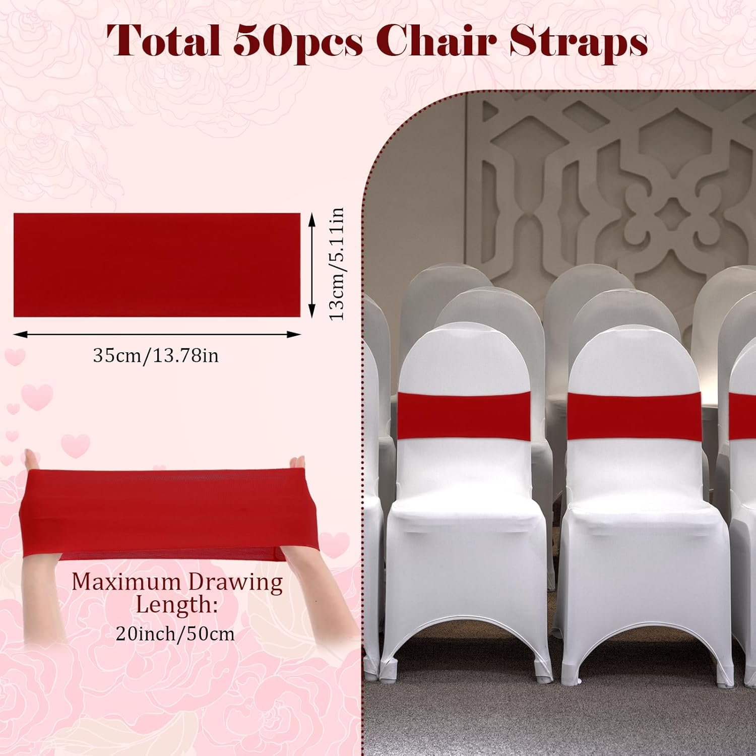 Wholesale 50 Pcs Red Chair Sashes Bows Elastic Bands Ties Universal Slider Sashes Without Buckle for Chair Decorations Wedding Party Events Ceremony Birthday Supplier Wholesale 50 Pcs Red Chair Sashes Bows Elastic Bands Ties Universal Slider Sashes Without Buckle for Chair Decorations Wedding Party Events Ceremony Birthday Supplier