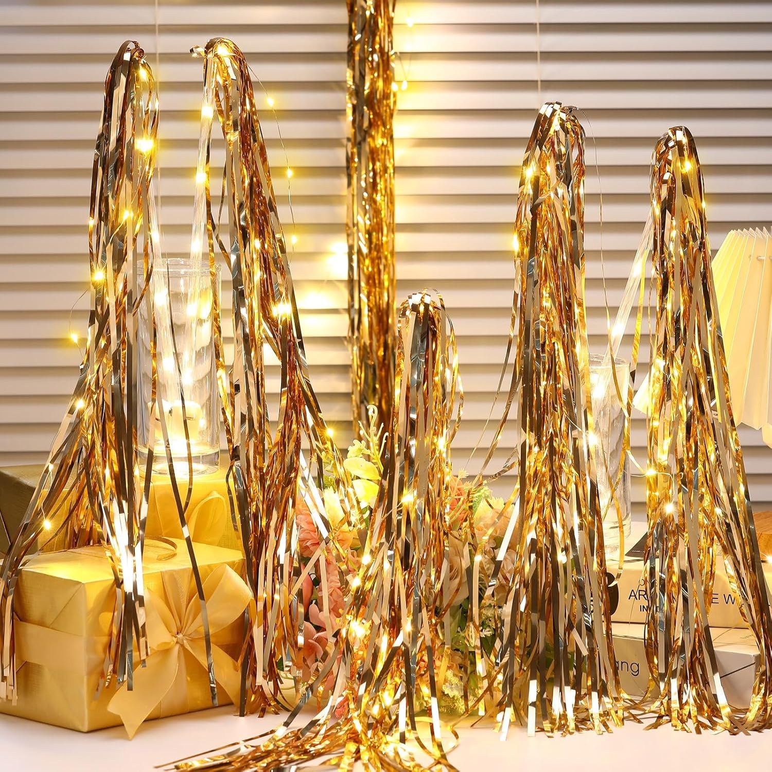 Wholesale 48 Pcs LED Light Up Fairy Wands Foil Tinsel Sticks Glow in the Dark Flashing Sparklers for Wedding Birthday Party Favors Champagne Supplier Wholesale 48 Pcs LED Light Up Fairy Wands Foil Tinsel Sticks Glow in the Dark Flashing Sparklers for Wedding Birthday Party Favors Champagne Supplier