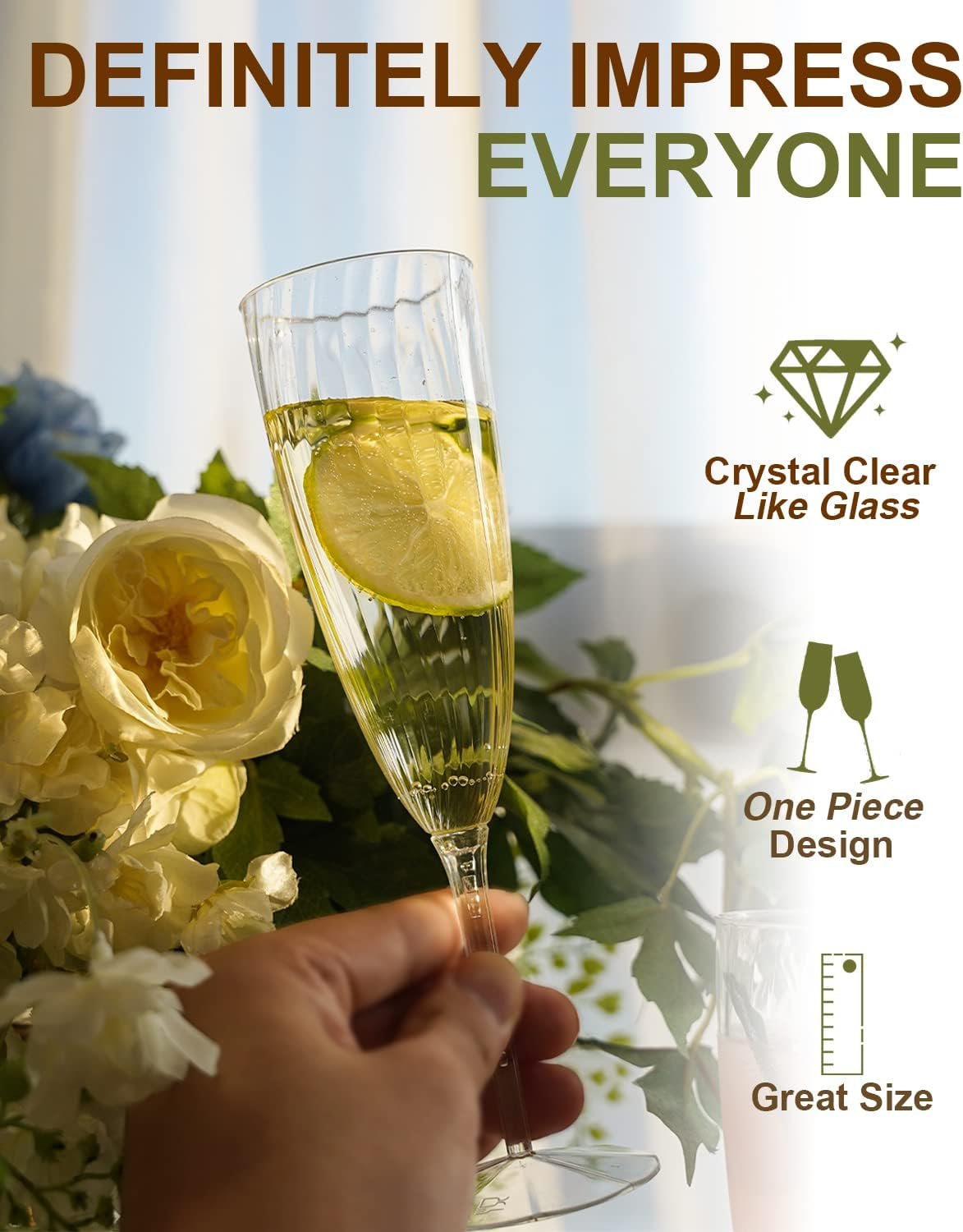 Wholesale Plastic Champagne Flutes 36 Pack Clear Disposable Reusable Wine Glasses 6 oz Cocktail Cups for Parties Weddings Birthdays Supplier