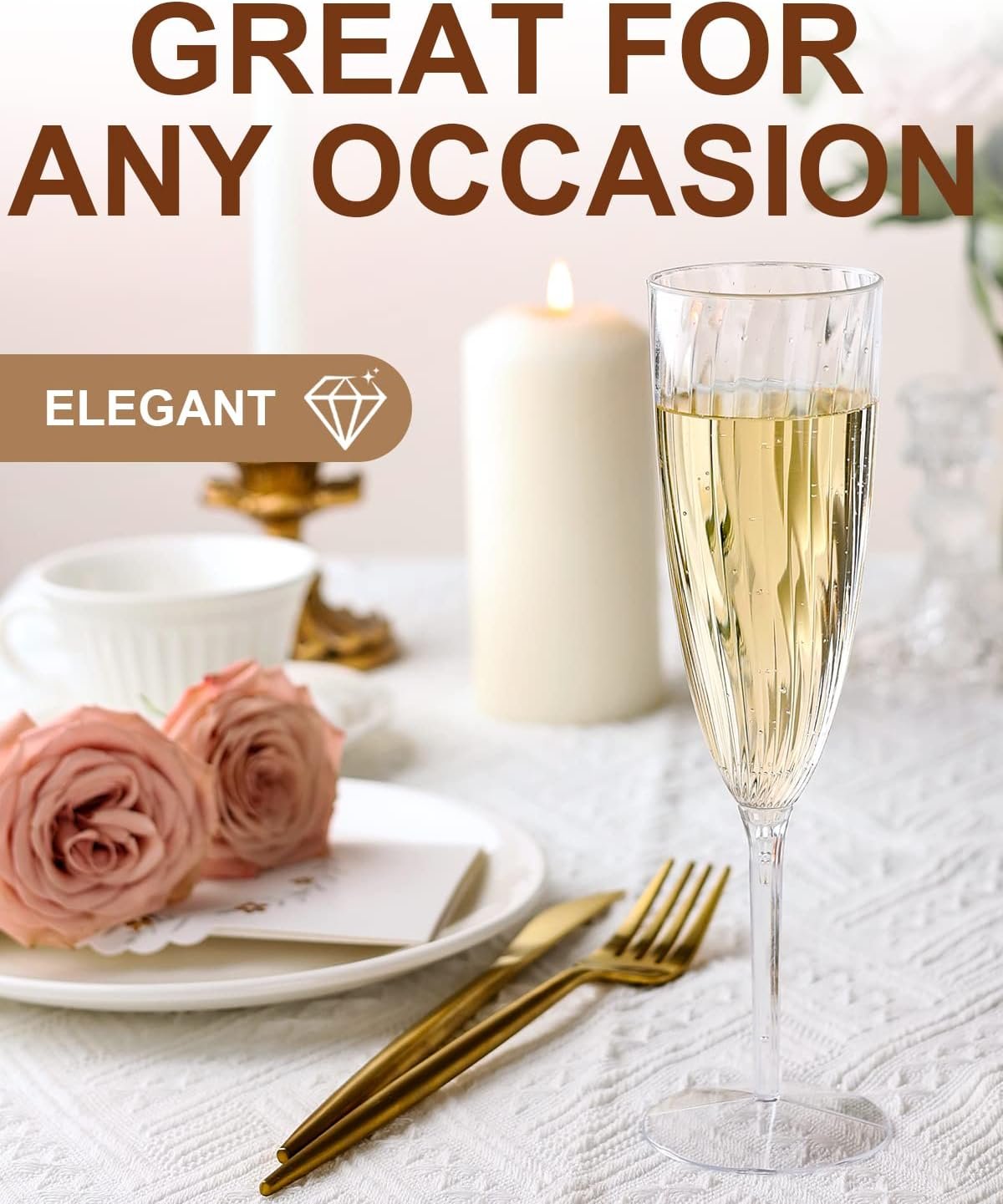 Wholesale Plastic Champagne Flutes 36 Pack Clear Disposable Reusable Wine Glasses 6 oz Cocktail Cups for Parties Weddings Birthdays Supplier