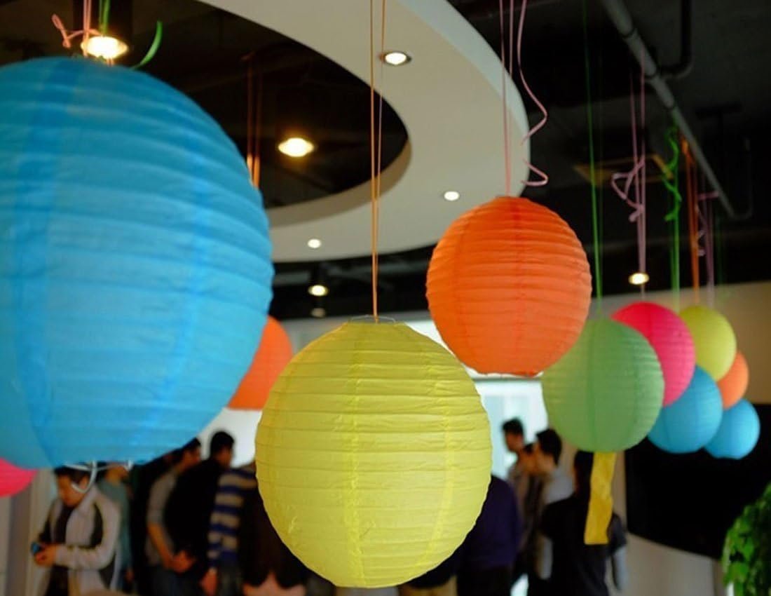 Wholesale 16 Pcs Colorful Multicolor Paper Lanterns Sizes 4” 6” 8” 10” Hanging Ball Decorations for Home Parties Weddings Supplier