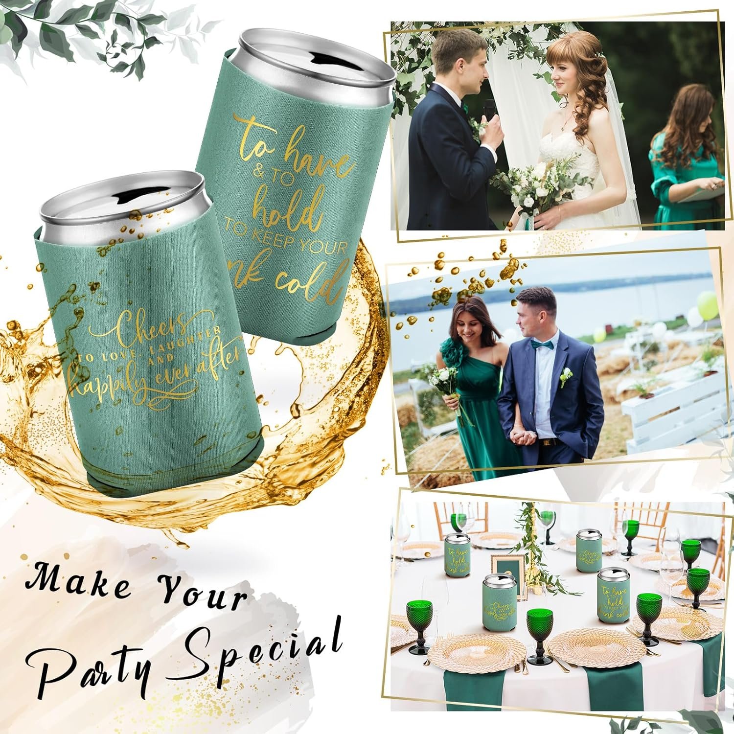 Wholesale 50 Pieces Green Wedding Can Coolers Bulk Engagement Party Favors for Guests Cheers to Love Laughter and Happily Ever After Rehearsal Dinner Decorations for Bridal Party Supplier Wholesale 50 Pieces Green Wedding Can Coolers Bulk Engagement Party Favors for Guests Cheers to Love Laughter and Happily Ever After Rehearsal Dinner Decorations for Bridal Party Supplier