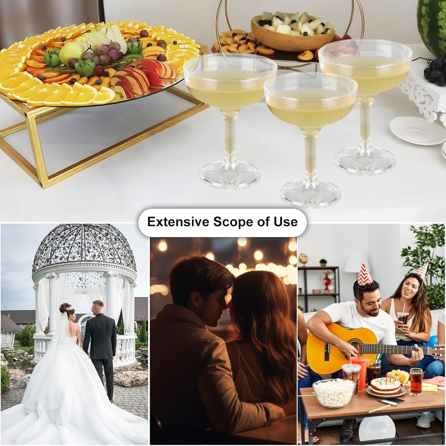 Wholesale 50 PCS 5 oz Disposable Plastic Champagne Tower Coupe Martini Glasses for Weddings Parties Supplier