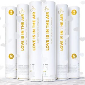 White Biodegradable Heart Confetti Poppers Confetti Cannon | 6 Pack | Party Poppers Decoration for Valentine's Day, Wedding, Bridal Shower | Wedding Supplies Party Favors | 12 in | TUR Party Supplies