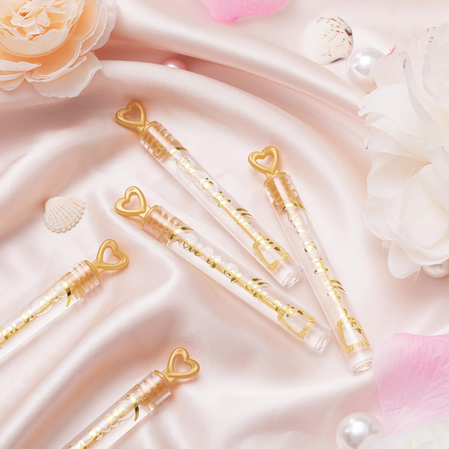 Wholesale 60 Count Mini Heart Bubble Wands Bulk for Wedding Guests Send Off Adult Party Supplies Valentine Anniversaries Celebrations Supplier