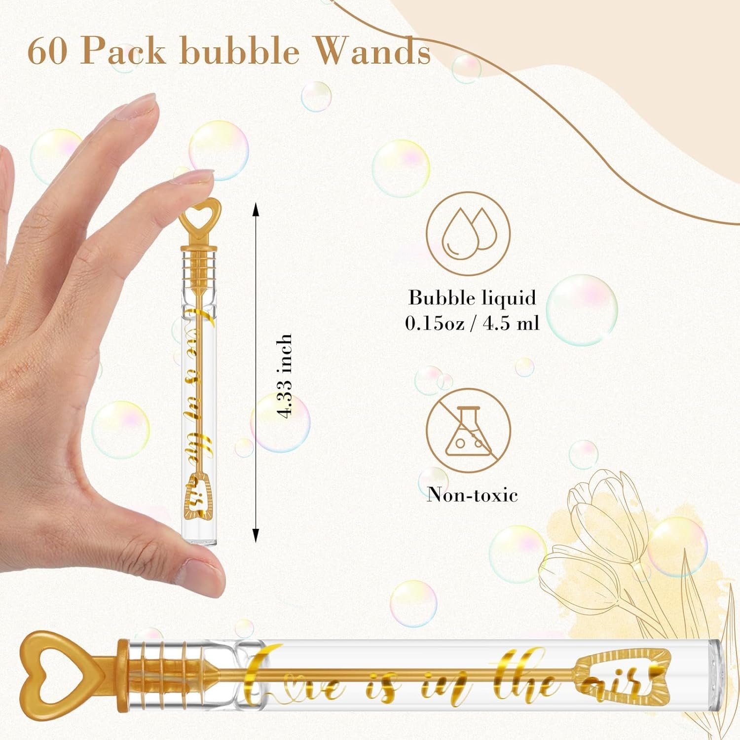 Wholesale 60 Count Mini Heart Bubble Wands Bulk for Wedding Guests Send Off Adult Party Supplies Valentine Anniversaries Celebrations Supplier