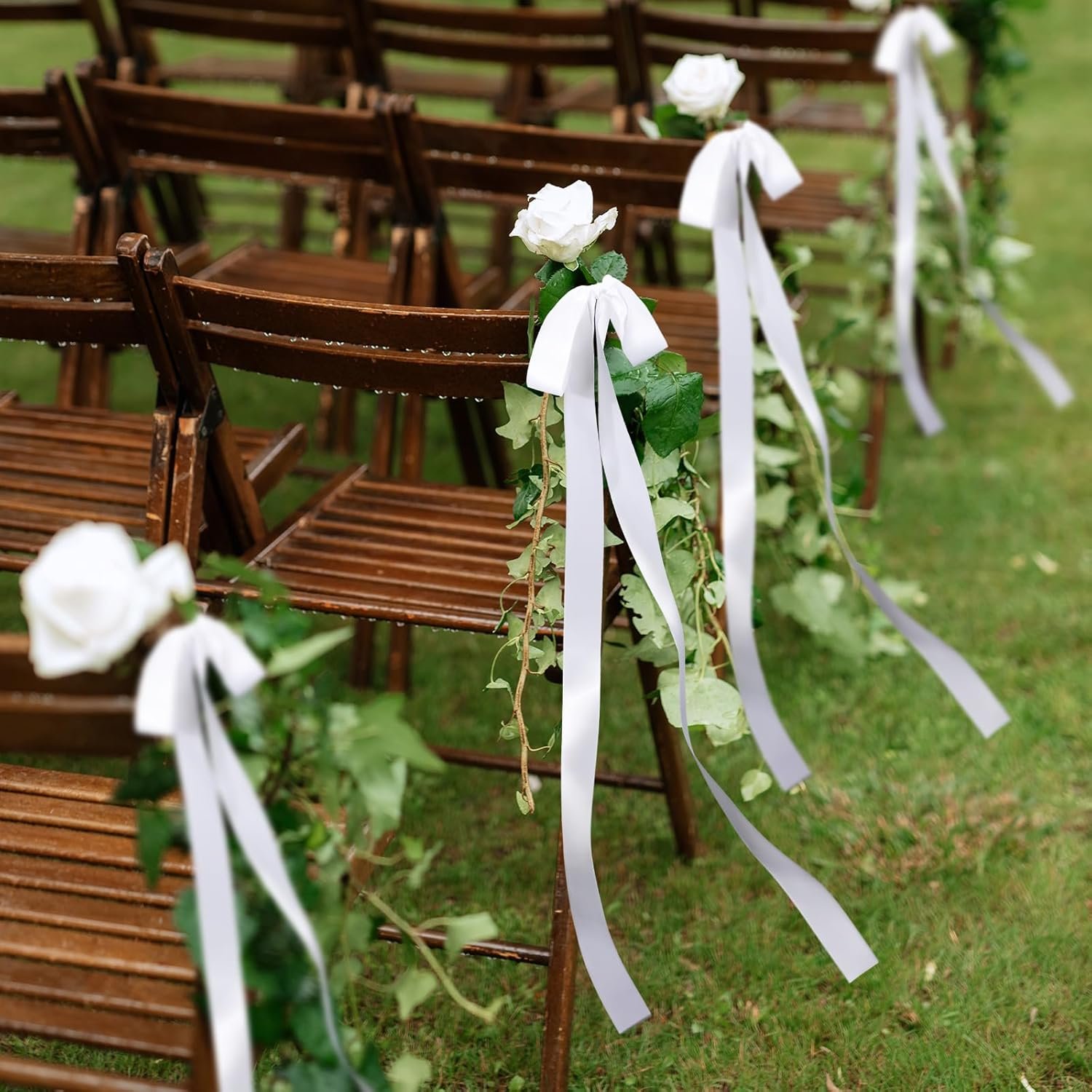 Wholesale 24 Pcs Large Wedding Ribbon Bows with Long Tails 10 x 36 Inch Aisle Decor for Chairs Background Bridal Shower Reception Ceremony Supplier Wholesale 24 Pcs Large Wedding Ribbon Bows with Long Tails 10 x 36 Inch Aisle Decor for Chairs Background Bridal Shower Reception Ceremony Supplier