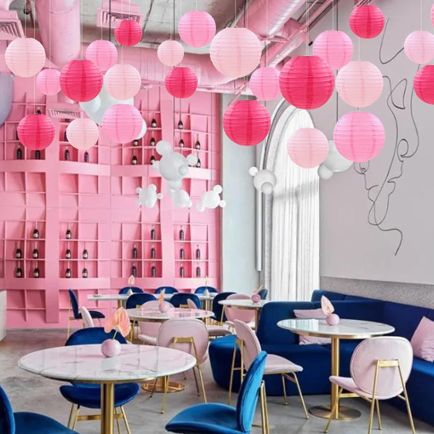 Wholesale 12 Pcs Pink and Rose Red Round Paper Lanterns Romantic Party Decorations for Weddings Birthdays Valentines Day Engagements Baby Showers Supplier Wholesale 12 Pcs Pink and Rose Red Round Paper Lanterns Romantic Party Decorations for Weddings Birthdays Valentines Day Engagements Baby Showers Supplier