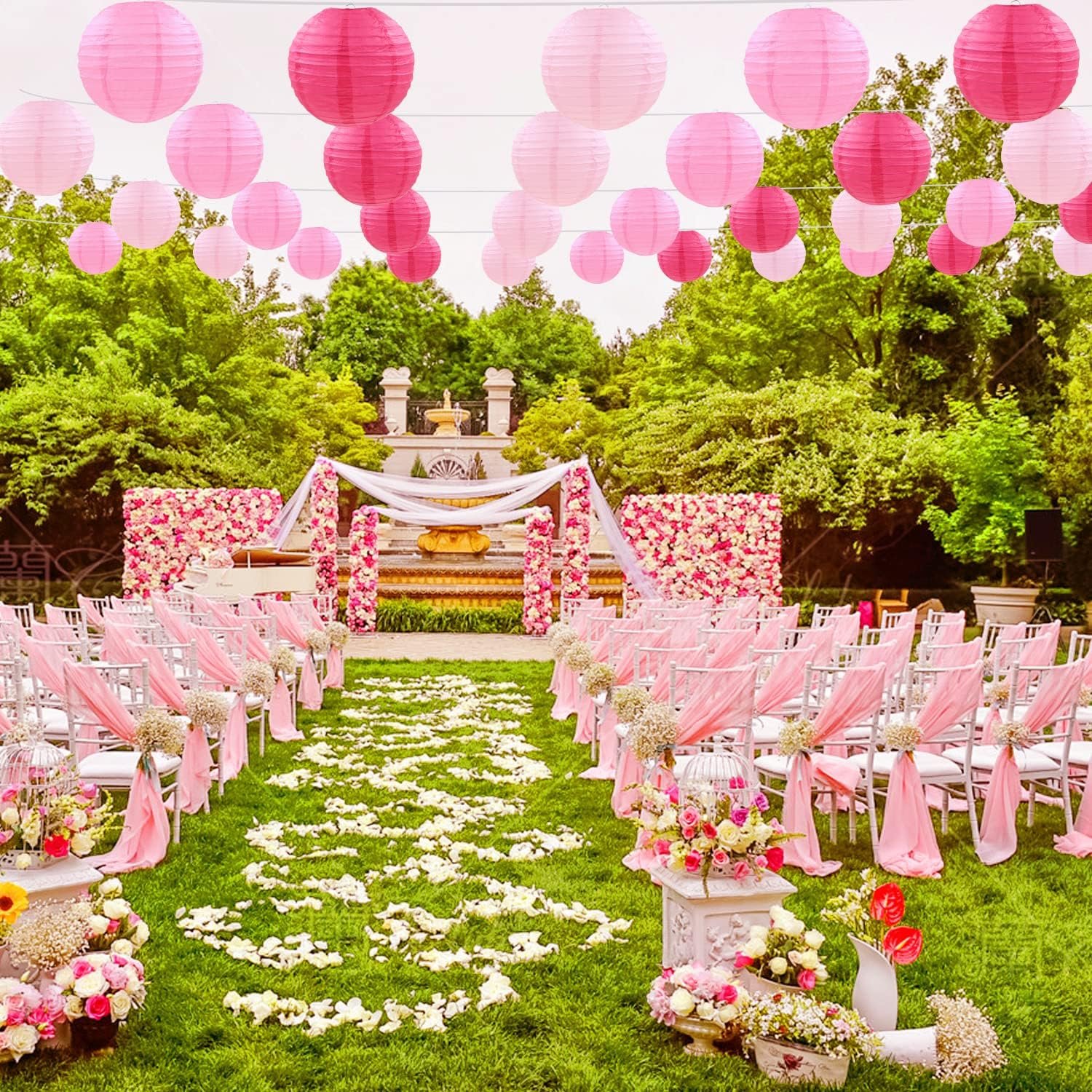 Wholesale 12 Pcs Pink and Rose Red Round Paper Lanterns Romantic Party Decorations for Weddings Birthdays Valentines Day Engagements Baby Showers Supplier Wholesale 12 Pcs Pink and Rose Red Round Paper Lanterns Romantic Party Decorations for Weddings Birthdays Valentines Day Engagements Baby Showers Supplier