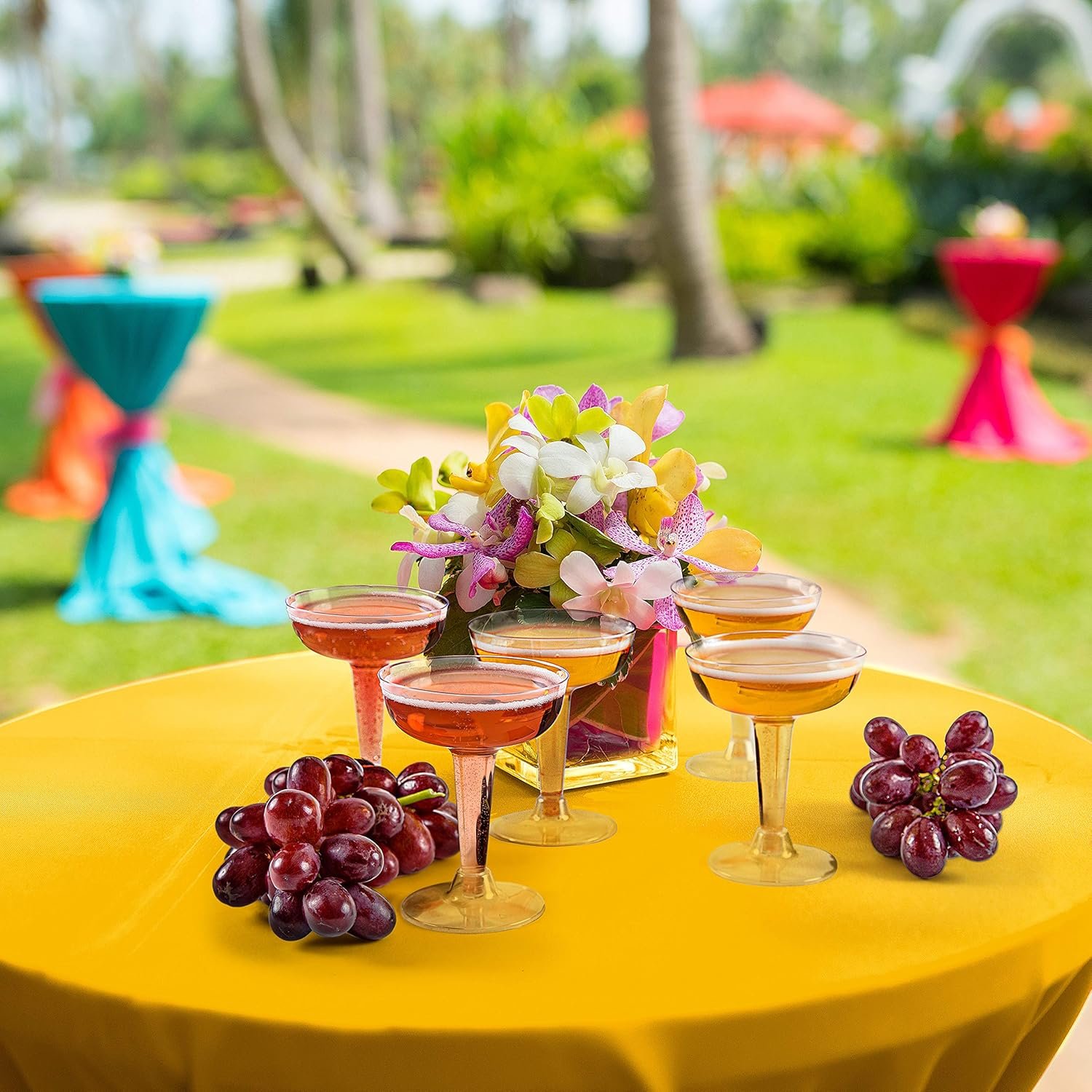 Wholesale Plastic Champagne Glasses Set 50 Count 4 Ounce Stem Cups for Birthday Parties Wedding Receptions Supplier