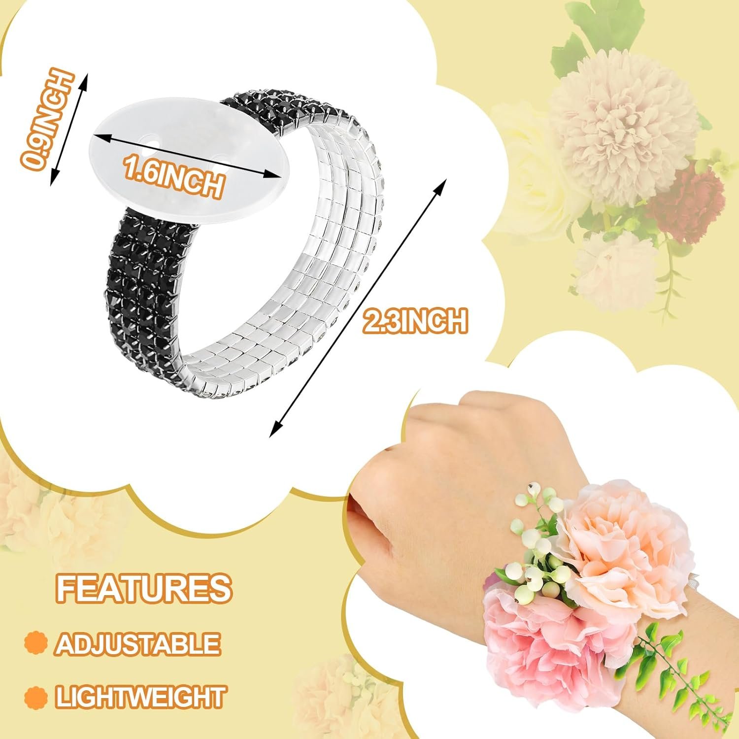 Wholesale 4 Pieces Rhinestone Stretch Corsage Wristlet Bands DIY Wedding Bracelets Accessories for Prom Bride Shower Anniversary Supplier Wholesale 4 Pieces Rhinestone Stretch Corsage Wristlet Bands DIY Wedding Bracelets Accessories for Prom Bride Shower Anniversary Supplier