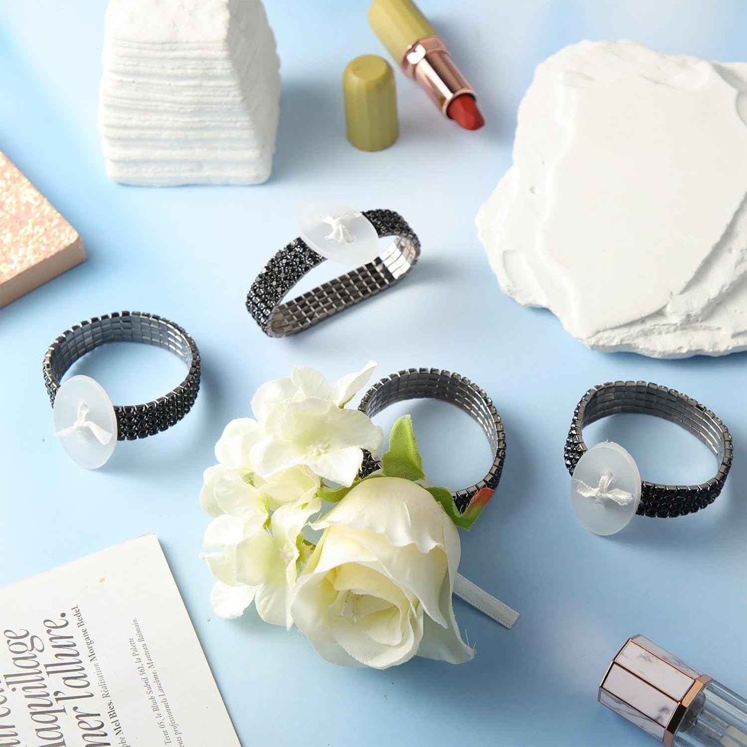 Wholesale 4 Pieces Rhinestone Stretch Corsage Wristlet Bands DIY Wedding Bracelets Accessories for Prom Bride Shower Anniversary Supplier Wholesale 4 Pieces Rhinestone Stretch Corsage Wristlet Bands DIY Wedding Bracelets Accessories for Prom Bride Shower Anniversary Supplier
