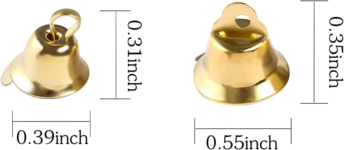 Wholesale 100PCS Small Gold Mini Bells for Crafts 50PCS 0.39 Inch and 50PCS 0.55 Inch Decorative Christmas Tree Pendants for Craft Making Favor Decorating Supplier