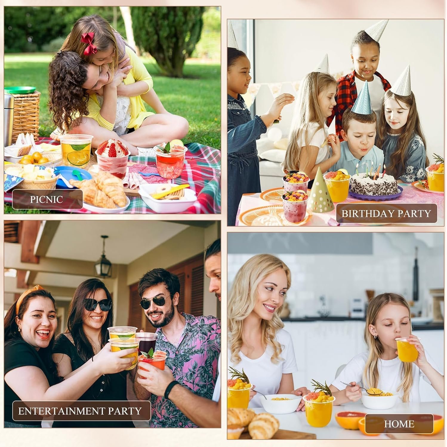 Wholesale 100 Pcs 12oz Disposable Stemless Crystal Plastic Wine Glasses Clear Classic Cups for Meetings Weddings Birthdays Cocktails Christmas Parties Supplier