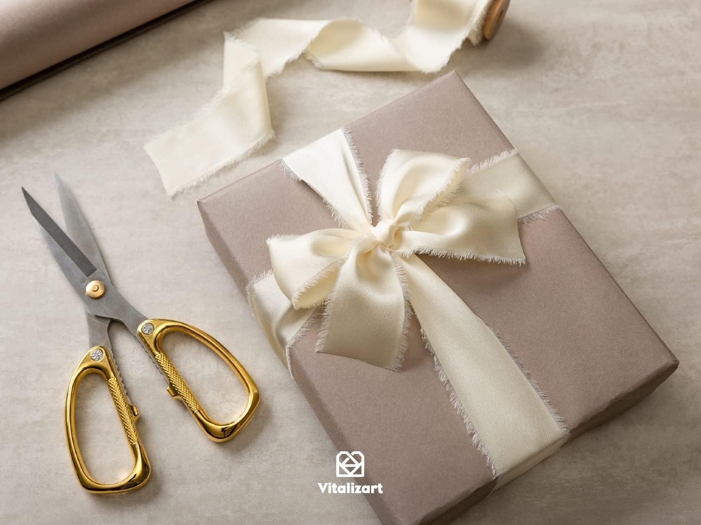 Wholesale White Silk Satin Frayed Ribbons 1-1/2 Inch x 15 Ivory Cream Handmade for Gift Wrapping Baby Shower Wedding Bridal Bouquets Holiday Decor Supplier