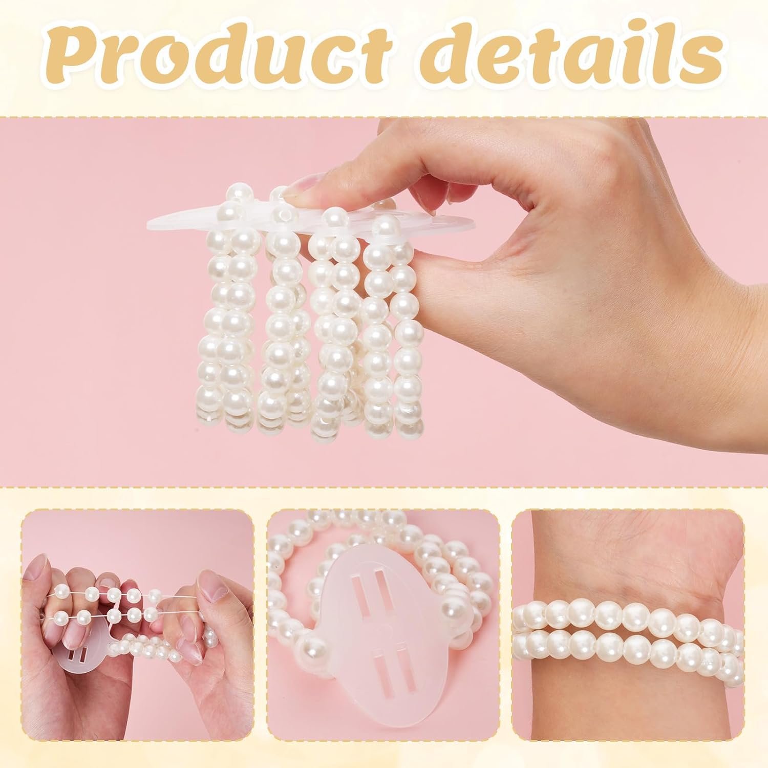 Wholesale 16 Pieces Elastic Stretch Pearl Adjustable Wrist Corsage Bracelets for Wedding Bridal Shower Graduation Party Flowers Supplier