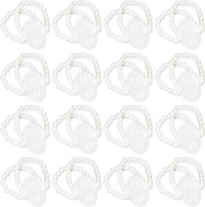 Fumwase 16 Pieces Elastic Stretch Pearl Corsage Wristlet Bracelet Adjustable Wrist Corsages Bands for Flowers Wedding Bridal Shower Graduation Party