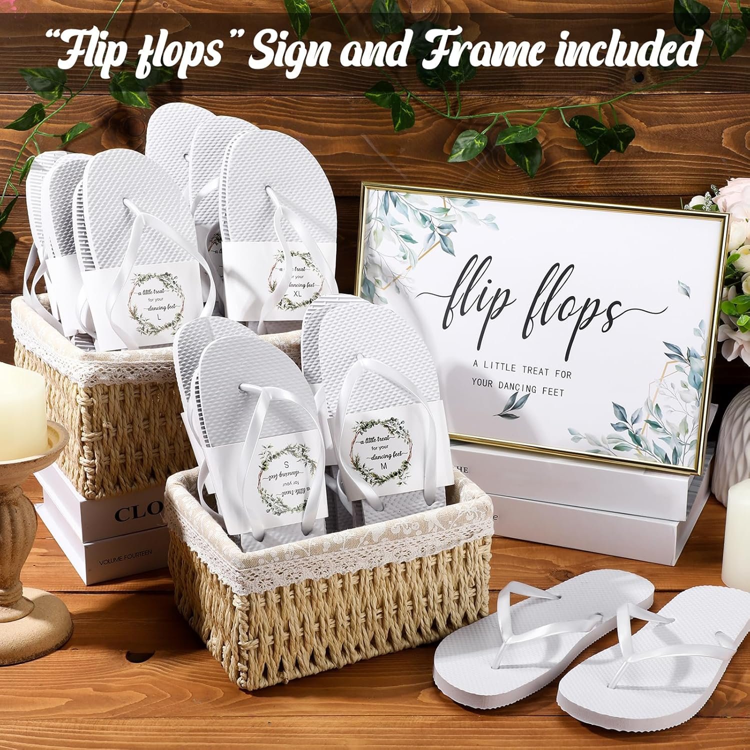 Wholesale 24 Pairs Bulk Flip Flops Wedding Party Favors Strict Rules Sign for Guests Supplier