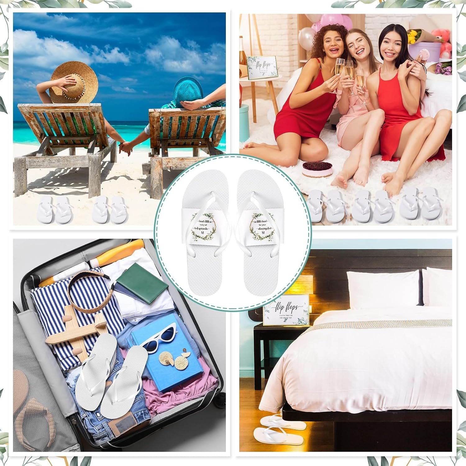 Wholesale 24 Pairs Bulk Flip Flops Wedding Party Favors Strict Rules Sign for Guests Supplier