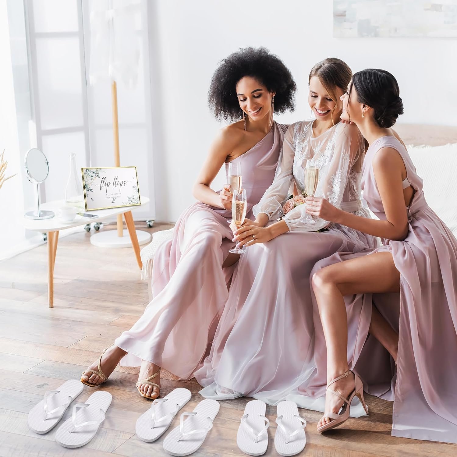 Wholesale 24 Pairs Bulk Flip Flops Wedding Party Favors Strict Rules Sign for Guests Supplier