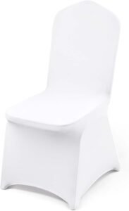 VEVOR 50 Pcs White Chair Covers Polyester Spandex Chair Cover Stretch Slipcovers for Wedding Party Dining Banquet Flat-Front Chair Covers