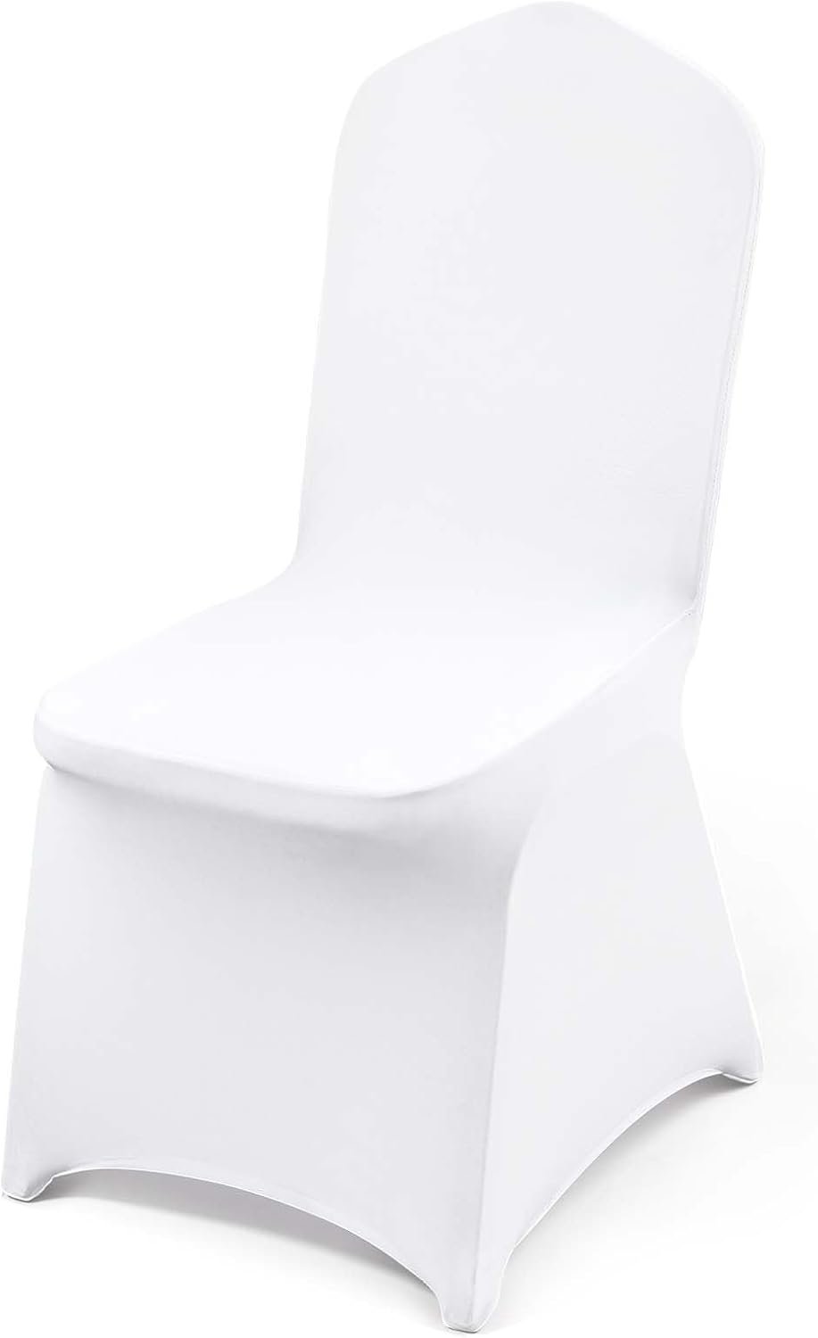 VEVOR 50 Pcs White Chair Covers Polyester Spandex Chair Cover Stretch Slipcovers for Wedding Party Dining Banquet Flat-Front Chair Covers