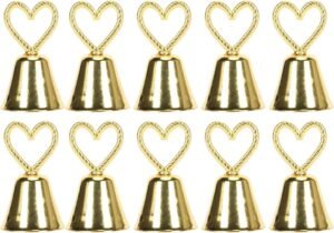 10pcs Elegant Silver Bell Place Card Holders, Gold Kissing Bells Place Card for Restaurant Menu, Weddings, Party Decoration, Receptions, Place Card Holders Kissing Bells, Table Number Hold