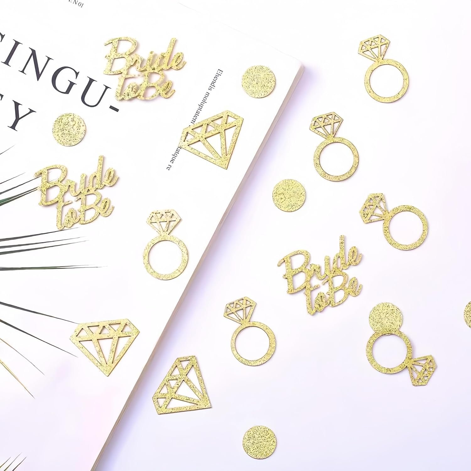 Wholesale 100 Pcs Golden Bride to Be Bachelorette Party Table Confetti Diamond Ring Table Decor for Wedding Bridal Shower Engagement Party Supplier