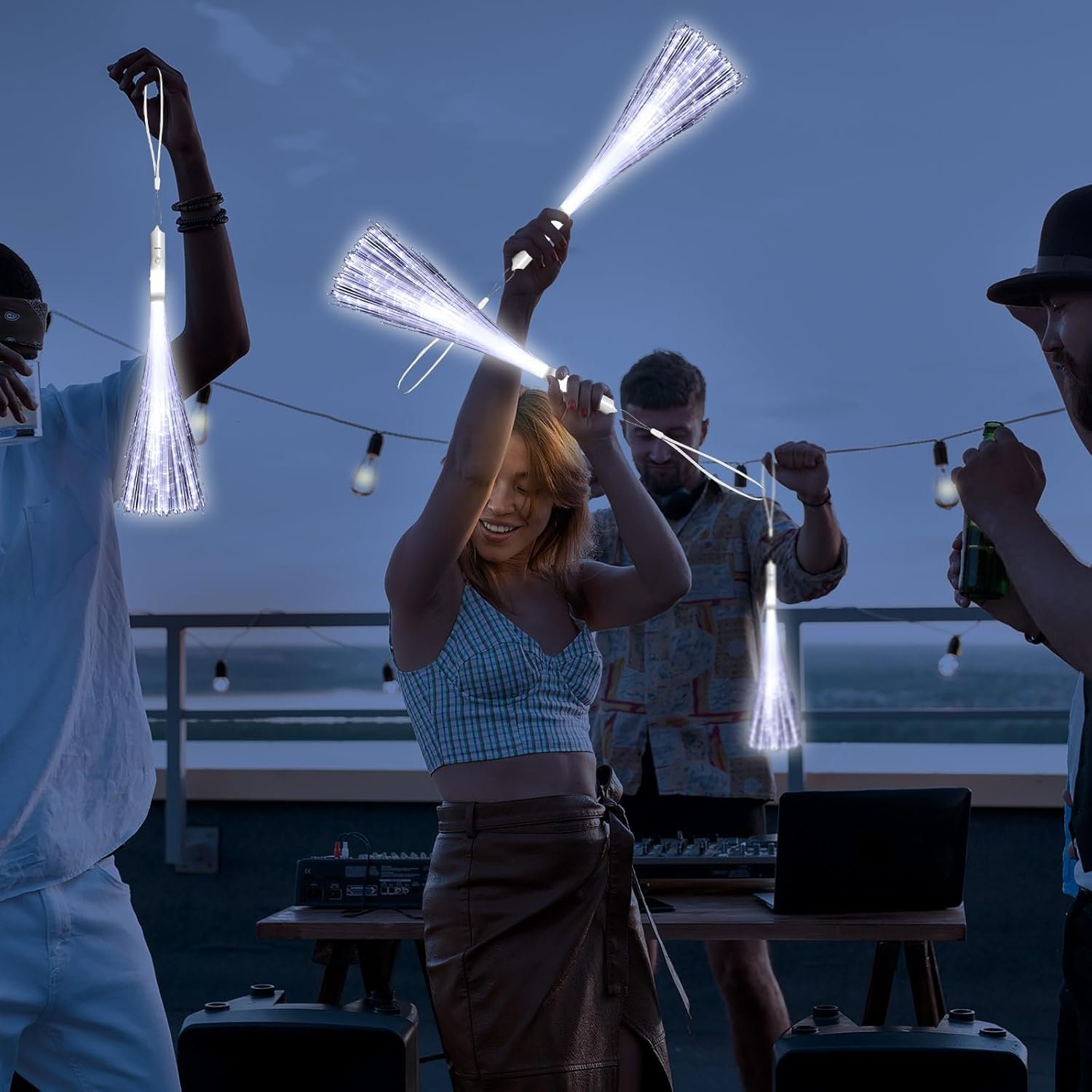 Wholesale 30 Pack White Glow Fiber Optic Wands Bulk LED Light Up Flashing Sticks with 3 Modes for July 4th Halloween Christmas Valentine's Day Wedding Birthday Supplier Wholesale 30 Pack White Glow Fiber Optic Wands Bulk LED Light Up Flashing Sticks with 3 Modes for July 4th Halloween Christmas Valentine's Day Wedding Birthday Supplier