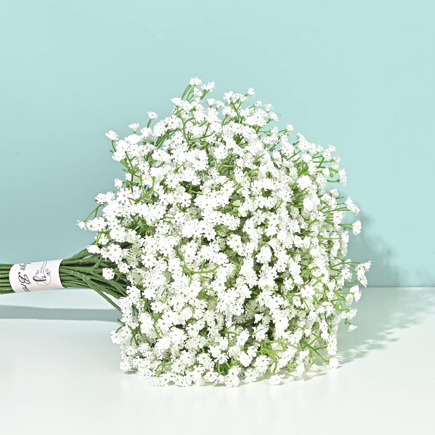 Yastouay Babys Breath Artificial Flowers, 6Pcs Fake White Babys Breath Flowers Artificial Bulk, Real Touch Faux Babies Breath Gypsophila Bouquet for Wedding Floral Arrangement Party Decor