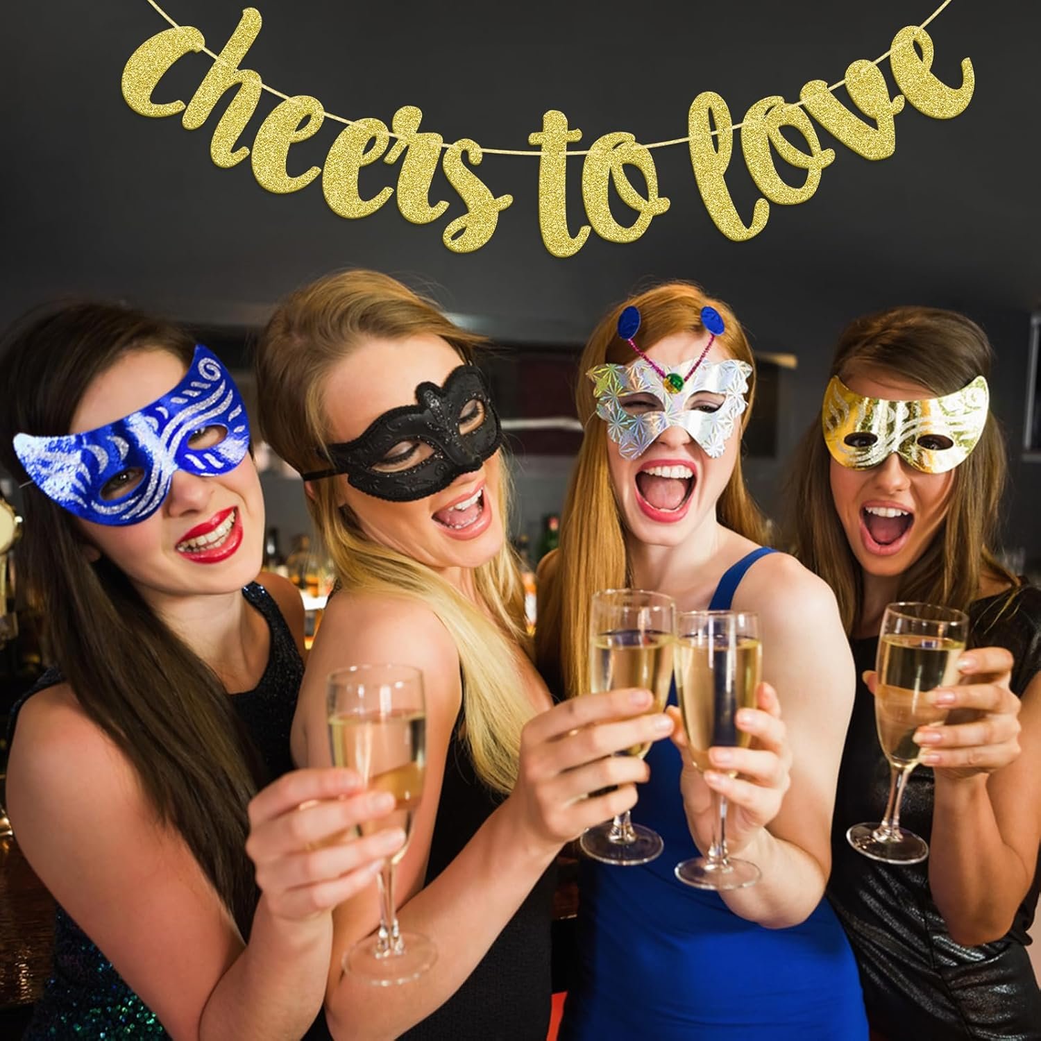 Wholesale Wedding Banner Hanging Garland for Bachelorette Engagement Wedding Party Decorations Bridal Shower Photo Prop Sign Gold Glitter Supplier