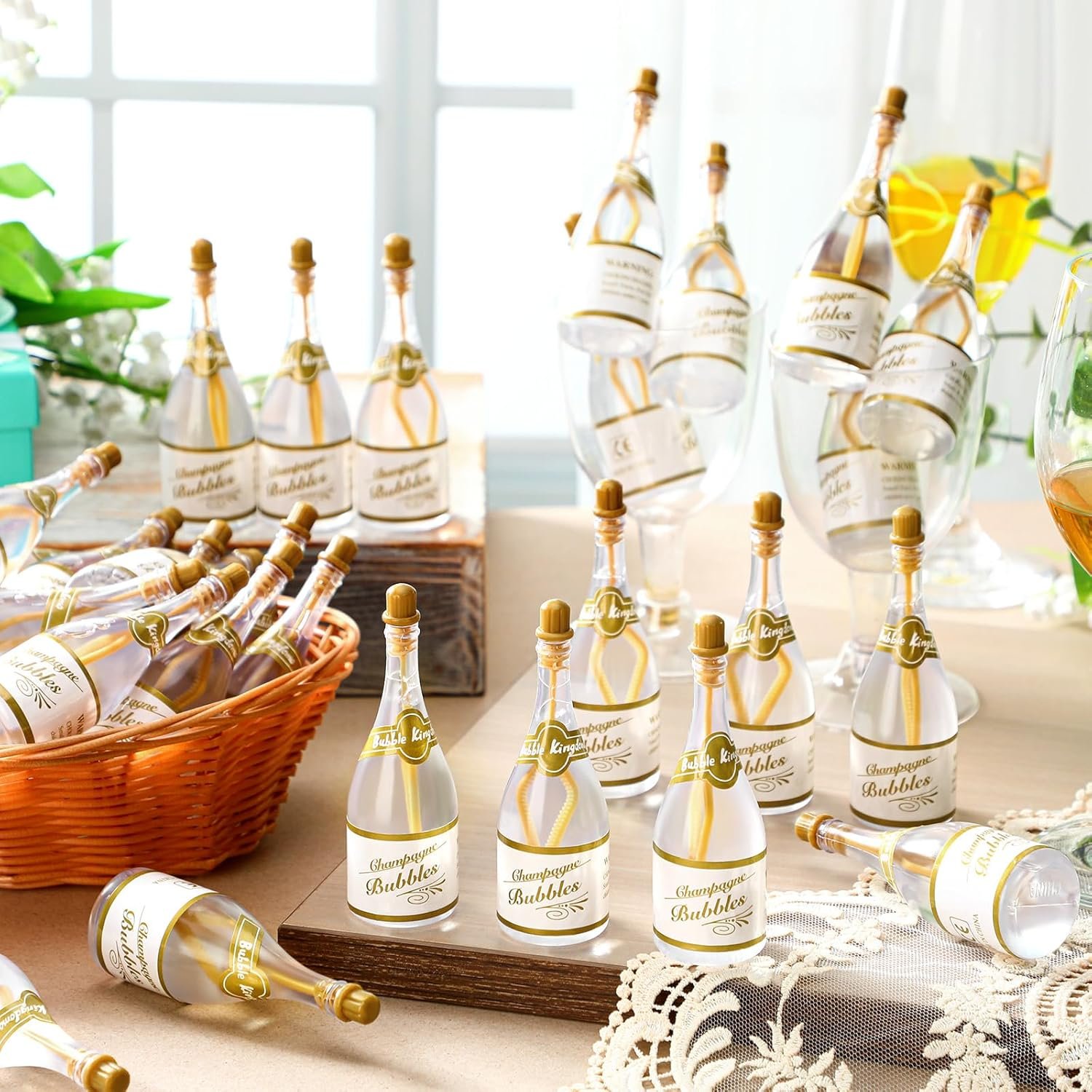 Wholesale 100 Pcs Bulk Wedding Bubble Wands Party Favors for Guests Send Off Bridal Shower Anniversaries Celebrations Goody Bag Stuffers Fillers (72 Pcs Champagne) Supplier