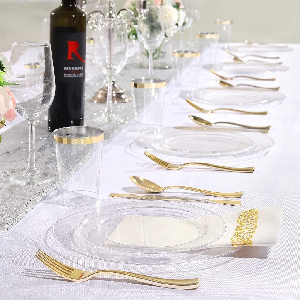 Wholesale 100 Pieces 10.25 Inch Clear Plastic Disposable Dinner Plates for Premium Weddings and Parties Supplier Wholesale 100 Pieces 10.25 Inch Clear Plastic Disposable Dinner Plates for Premium Weddings and Parties Supplier