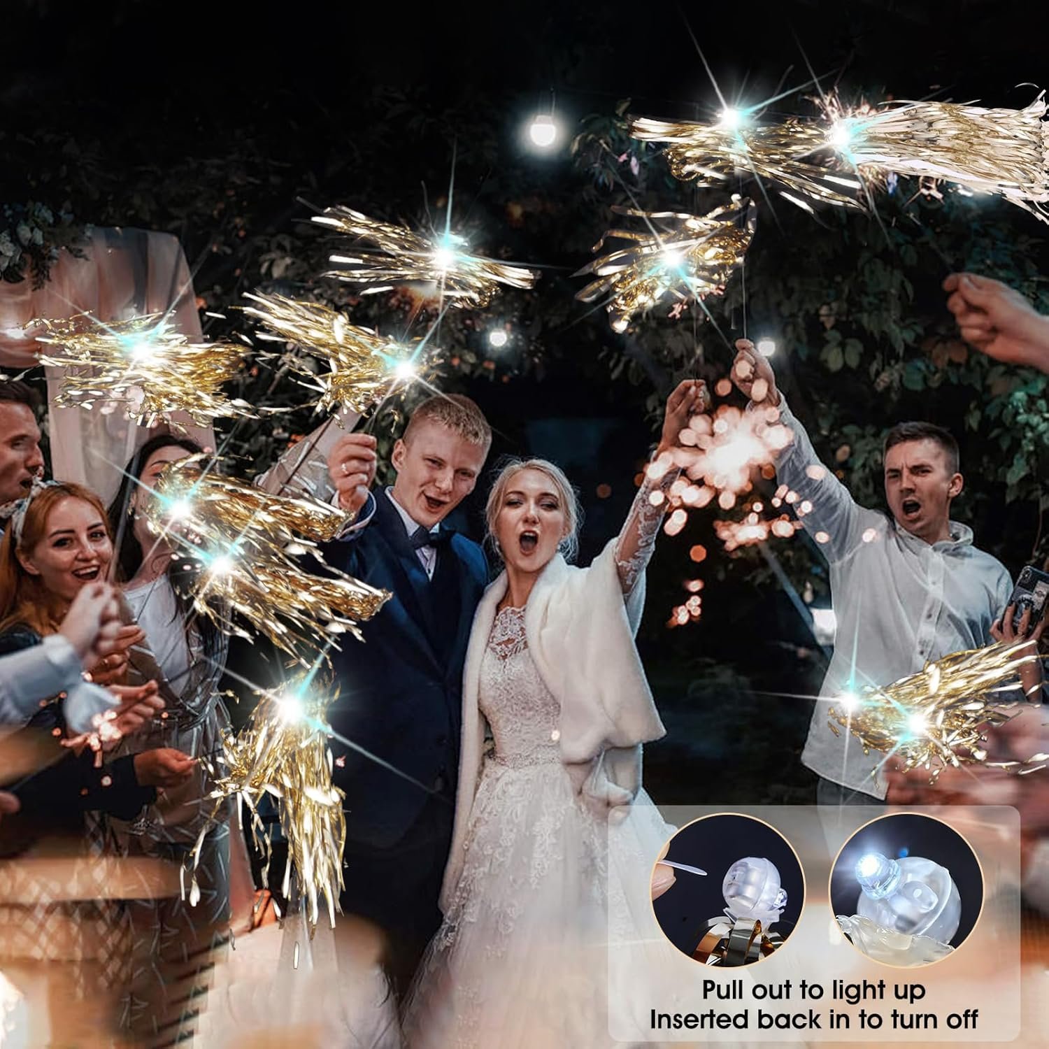 Wholesale 24 PCS Light Up LED Tinsel Streamer Wedding Wands for Send Off Grand Entrance Party Favors Birthdays Christmas Champagne Supplier Wholesale 24 PCS Light Up LED Tinsel Streamer Wedding Wands for Send Off Grand Entrance Party Favors Birthdays Christmas Champagne Supplier