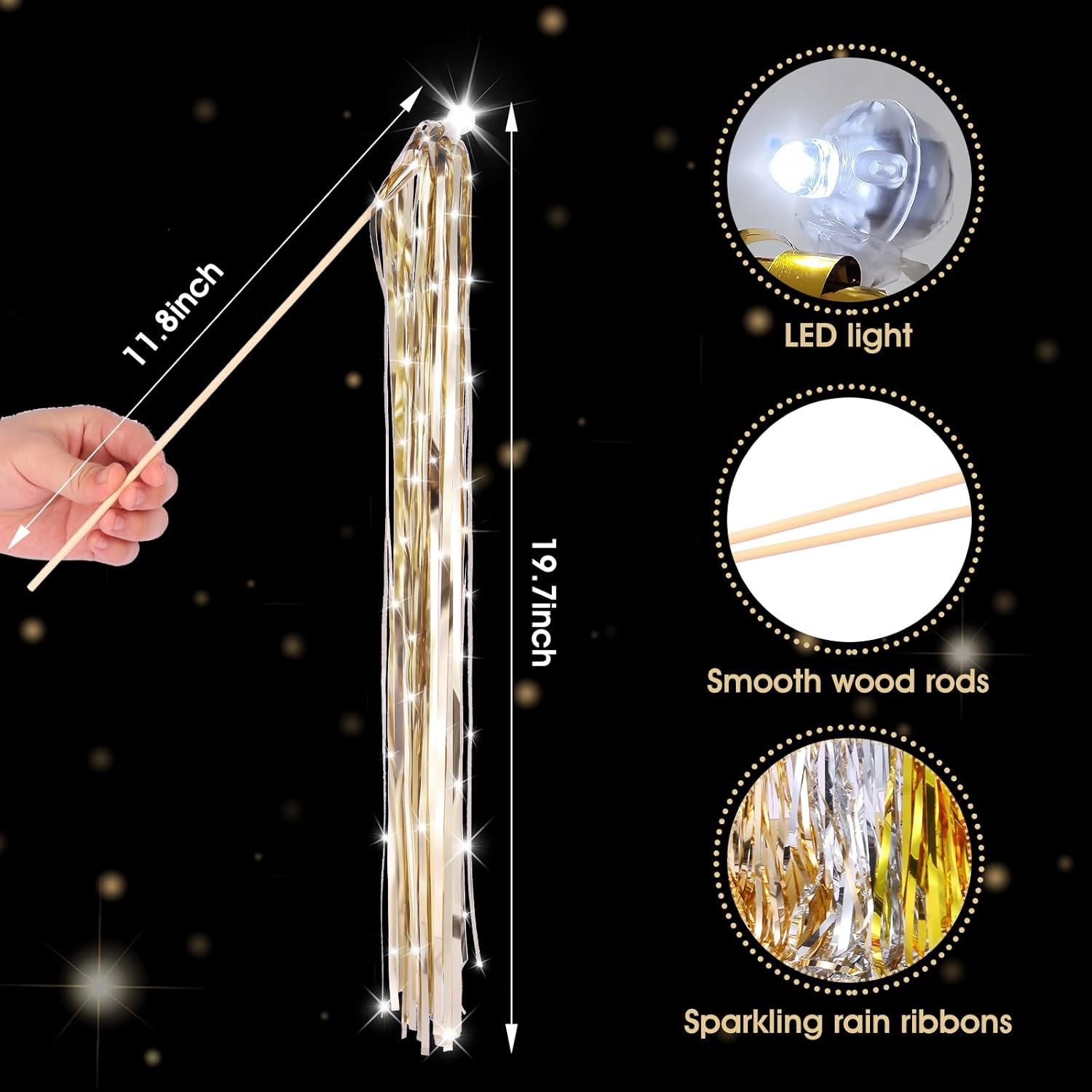 Wholesale 24 PCS Light Up LED Tinsel Streamer Wedding Wands for Send Off Grand Entrance Party Favors Birthdays Christmas Champagne Supplier Wholesale 24 PCS Light Up LED Tinsel Streamer Wedding Wands for Send Off Grand Entrance Party Favors Birthdays Christmas Champagne Supplier