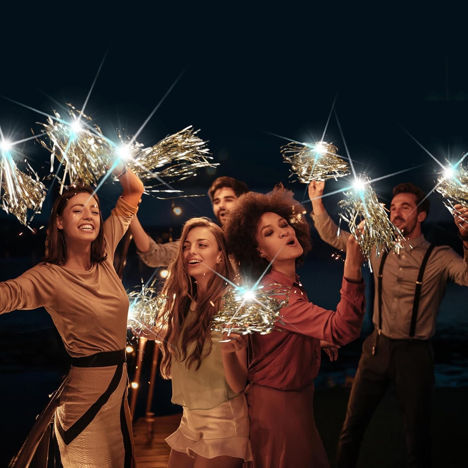 Wholesale 24 PCS Light Up LED Tinsel Streamer Wedding Wands for Send Off Grand Entrance Party Favors Birthdays Christmas Champagne Supplier Wholesale 24 PCS Light Up LED Tinsel Streamer Wedding Wands for Send Off Grand Entrance Party Favors Birthdays Christmas Champagne Supplier