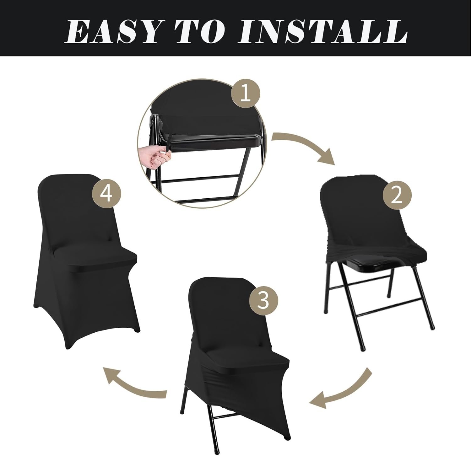 Wholesale 36 PCS Waterproof Stretch Spandex Folding Chair Covers Dining Room Slipcovers Protector for Wedding Banquet Party Holidays Celebration Decoration Black Supplier Wholesale 36 PCS Waterproof Stretch Spandex Folding Chair Covers Dining Room Slipcovers Protector for Wedding Banquet Party Holidays Celebration Decoration Black Supplier